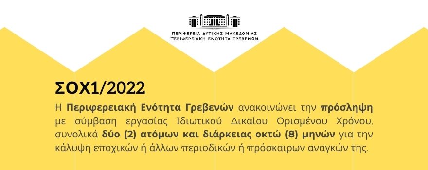 Ανακοίνωση ΣΟΧ1/2022