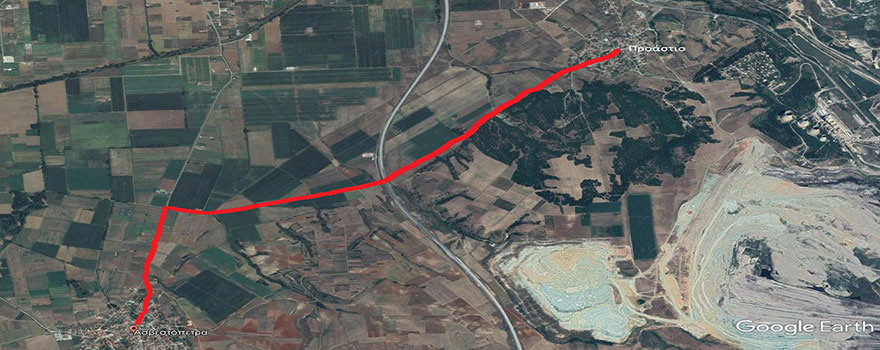 ο δρόμος από Προάστειο προς Ασβεστόπετρα