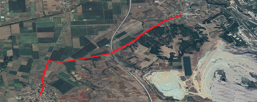 ο δρόμος από Προάστειο προς Ασβεστόπετρα