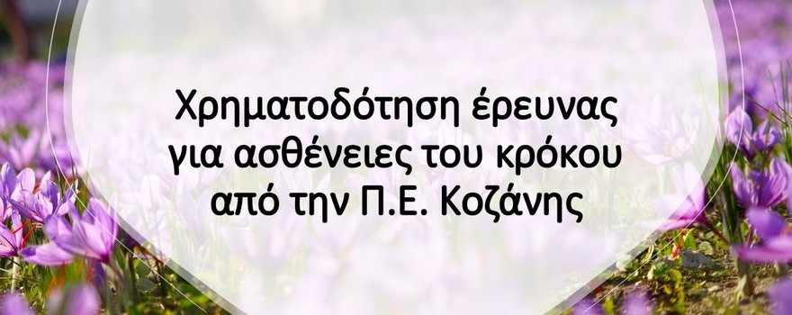 Χρηματοδότηση έρευνας για ασθένειες του κρόκου από την Π.Ε. Κοζάνης